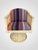 McGuire Rare Set of 4 McGuire Bamboo Rocking Swivel Lounge Chairs in Knoll “Stripe It” With Matching Table, Circa 1980s For Sale - Image 4 of 13