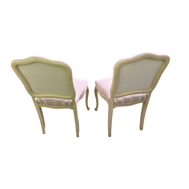 Drexel Mid 20th Century Pair of Drexel Attributed Louis XV French Provincial Side Chairs For Sale - Image 4 of 12