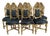c.1900 Italian Rococo Gold Beech Velvet Dining Chairs - Set of 8 Pc For Sale
