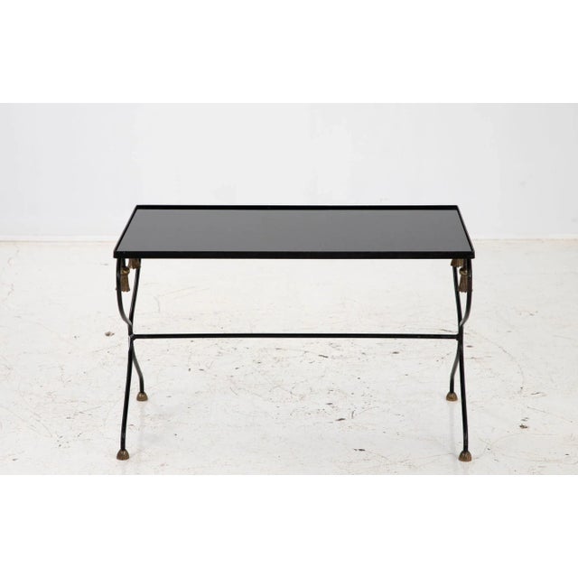 Iron and Black Glass Cocktail Table, 20th Century For Sale - Image 12 of 12