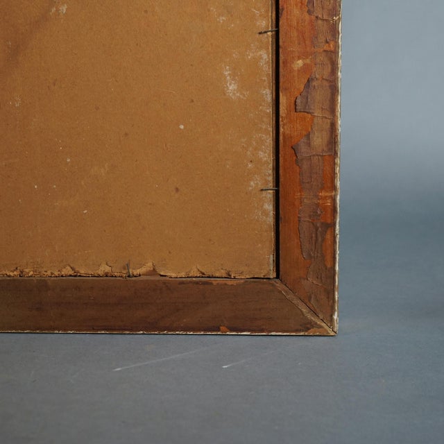 Antique Oil on Board Painting, Landscape with Mill & Water Wheel, Framed, C1900 For Sale - Image 4 of 12