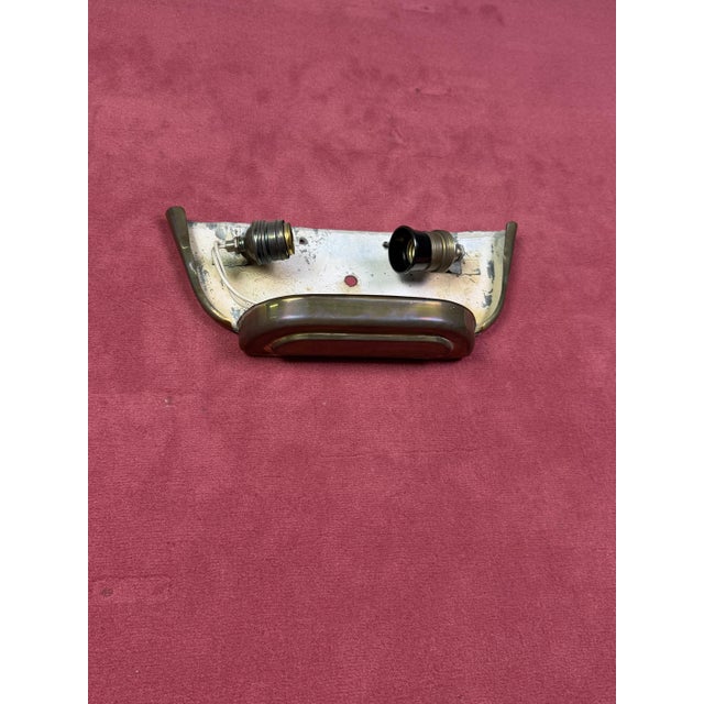 Metal Art Deco Brass and Murano Glass Wall Lamps in the style of Archimede Seguso, 1940s, Set of 2 For Sale - Image 7 of 8