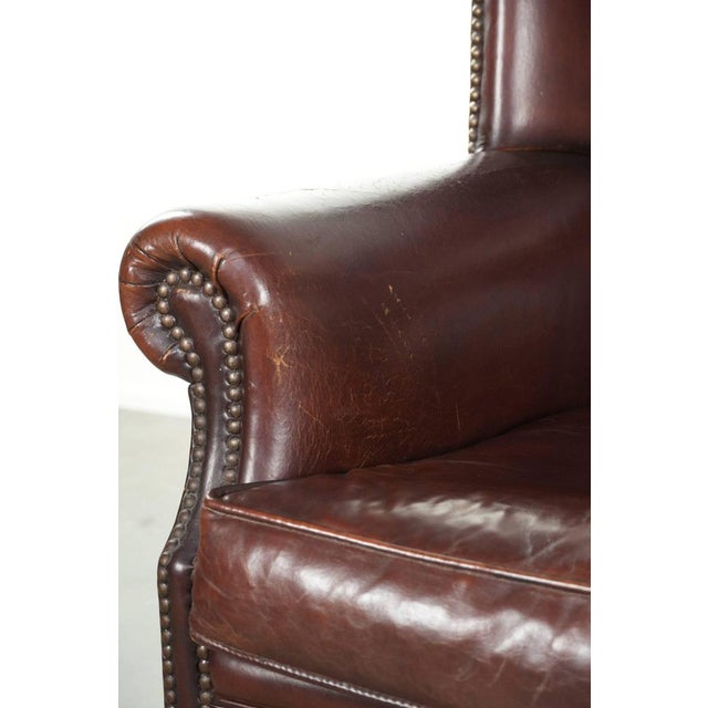 Vintage Sheepskin High Back Armchair For Sale - Image 10 of 13