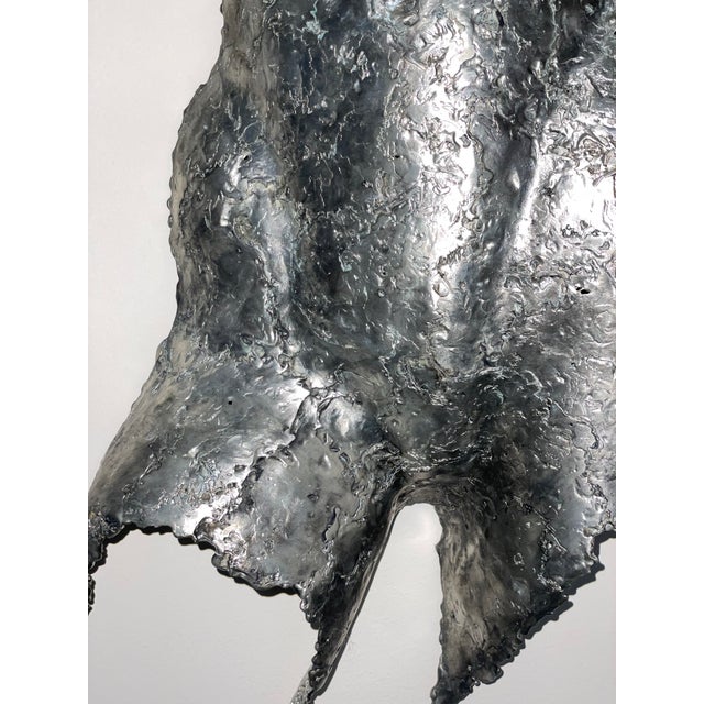 Silver Vintage Pewter Female Torso Wall Sculpture by Rock Richardson Large Silver Figural Nude Art For Sale - Image 8 of 9