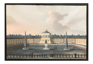View of Odessa - Original Tempera on Paper by C. Bossoli - Mid 19th Century Mid 19th Century