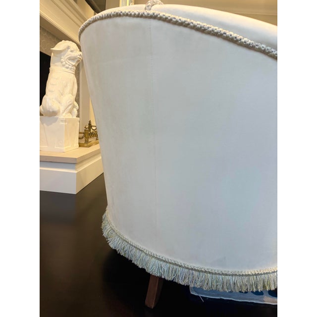 Custom Upholstered Lounge Chair & Ottoman For Sale - Image 11 of 12