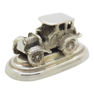 Vintage Italian Handmade Genuine Silver Car Shaped Table Place Holder, Made in Florence (Tuscany) For Sale