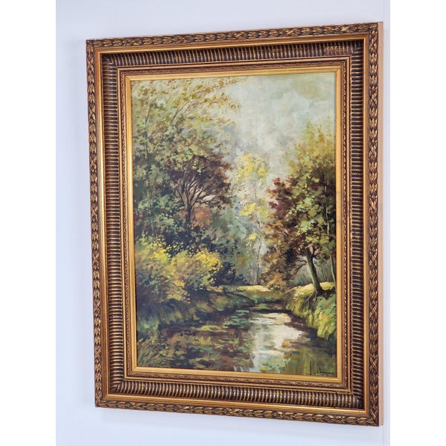 J. De Borge, Forest Landscape, 1970s, Oil on Canvas, Framed For Sale - Image 6 of 12