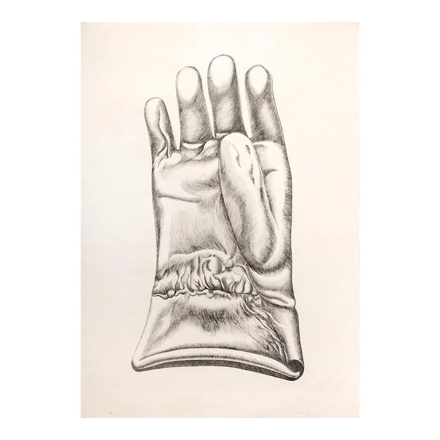 Giacomo Porzano, Glove, Etching on Cardboard, 1972 For Sale