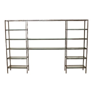 Industrial Vintage Shelving With Glass For Sale