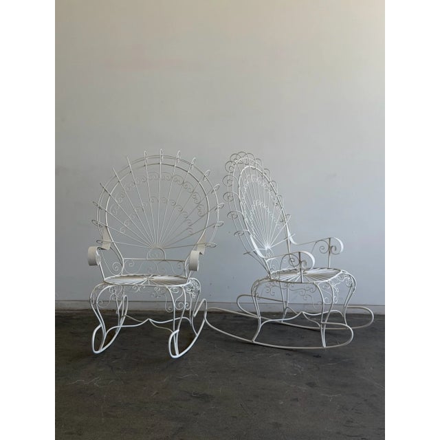 1970s Salterini Style Iron Peacock Rocking Chair For Sale - Image 18 of 18