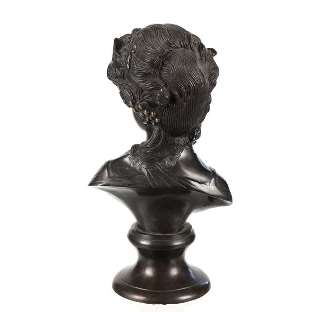 Art Nouveau Early 1900s Parisian Bronze Bust For Sale - Image 3 of 9