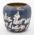 Illegibly Signed "Desire these days my dear..." Pottery Vase, blue matte glaze with inscribed poem "desire these days my...