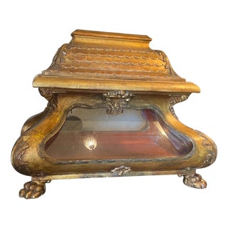 Antique Display Cabinet in Chestnut For Sale