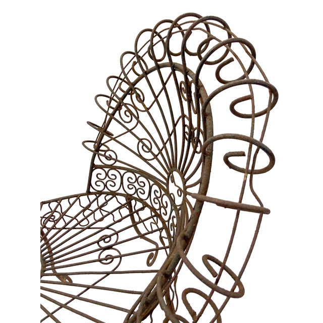 Brown Mid 20th Century Salterini Style Iron Outdoor Garden Chair For Sale - Image 8 of 10