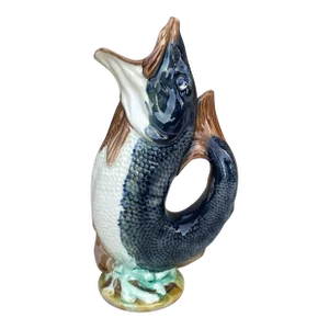 English Victorian Majolica Fish Pitcher Circa 1880