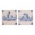 Pair of Delft Faience Tiles in Cobalt Blue, C. 1700's For Sale