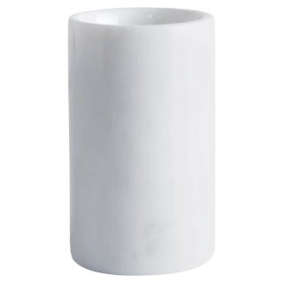 Rounded Toothbrush Holder in White Carrara Marble For Sale