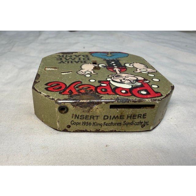 Vintage Original 1956 King's Popeye the Sailor Man Daily Dime Coin Still Bank For Sale In New York - Image 6 of 7
