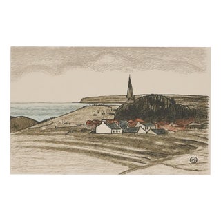 Mathurin Meheut, Brittany, Seaside Village, Engraving For Sale