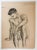 Mid-Century Modern Vintage Mid Century Charles Normann Seated Male Charcoal Drawing For Sale - Image 3 of 5