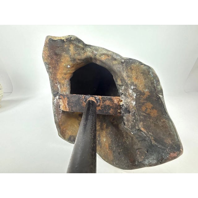 Large Classical Hollow Cast Bronze Male Head Sculpture on Custom Museum Stand For Sale - Image 10 of 10