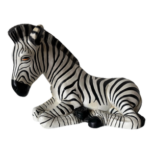 Large 1980’s Vintage Ceramic Zebra Sculpture