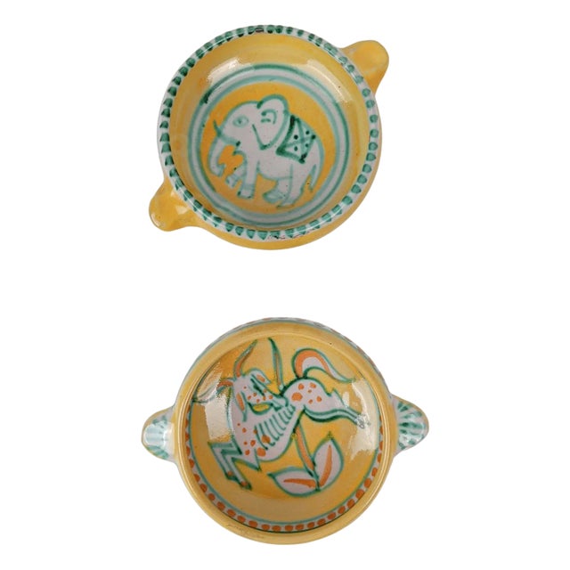 Italian Handmade Bowls in Vietri Ceramic by Vincenzo Pinto, 1950s, Set of 2 For Sale