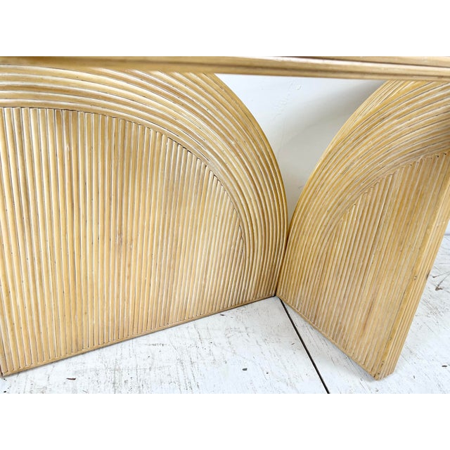 Vintage Pencil Reed Rattan Arch Console Table For Sale - Image 10 of 12