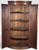 Mid 19th Century Antique Nineteenth Century American Country Pine Curved Bow Front Corner Cupboard Cabinet For Sale - Image 5 of 14