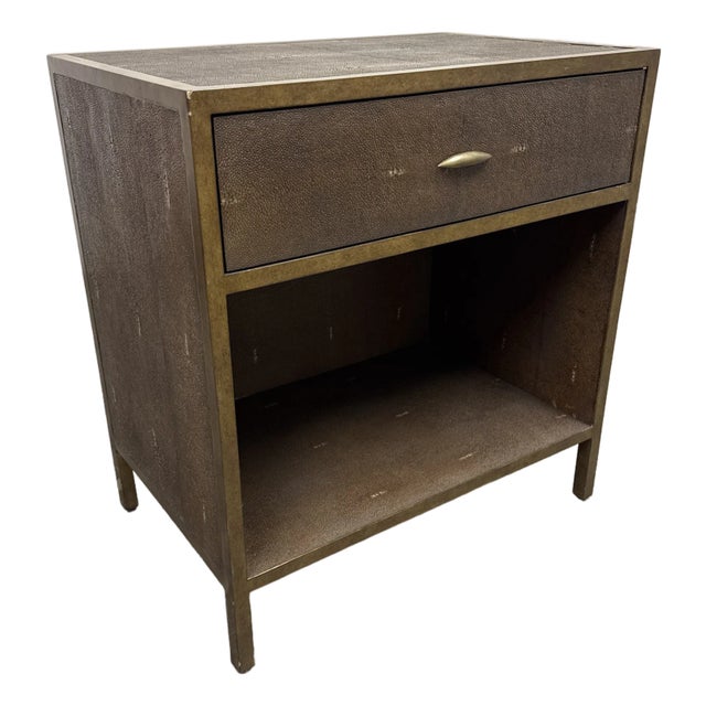 Julian Chichester Gilbert Faux Shagreen Nightstand For Sale