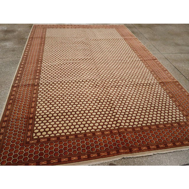 Burnt Orange Galerie Shabab Collection Mid-20th Century Turkish Anatolian Accent Carpet For Sale - Image 8 of 10