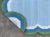Casa Cosima Handmade Cotton Vegetable Dyed Scalloped Edge Rug Sky Blue With Cream Blue and Forest Green Border - 5x8 For Sale - Image 4 of 11