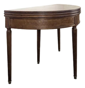 Demi-Lune Game Table in Speckled Mahogany