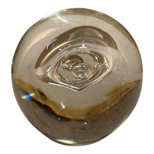 Renato Anatra Murano Art Glass Ball Controlled Bubble Mid-Century Paperweight