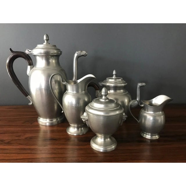 Art Deco Tin Tea & Coffee Service, Set of 5 For Sale - Image 6 of 16