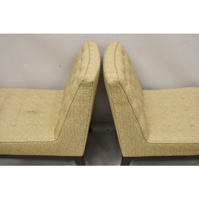 Edward Wormley Edward Wormley for Dunbar Wood Frame Slipper Lounge Chairs - a Pair For Sale - Image 4 of 13