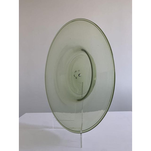 Mid-Century Modern Murano Green Blown Glass Bowl, Venezia, 1960s For Sale - Image 11 of 18