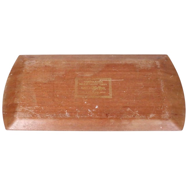 Set of four Hospitality Art Deco serving trays, by Toastmaster wood laminate plywood individual serving trays. The trays...
