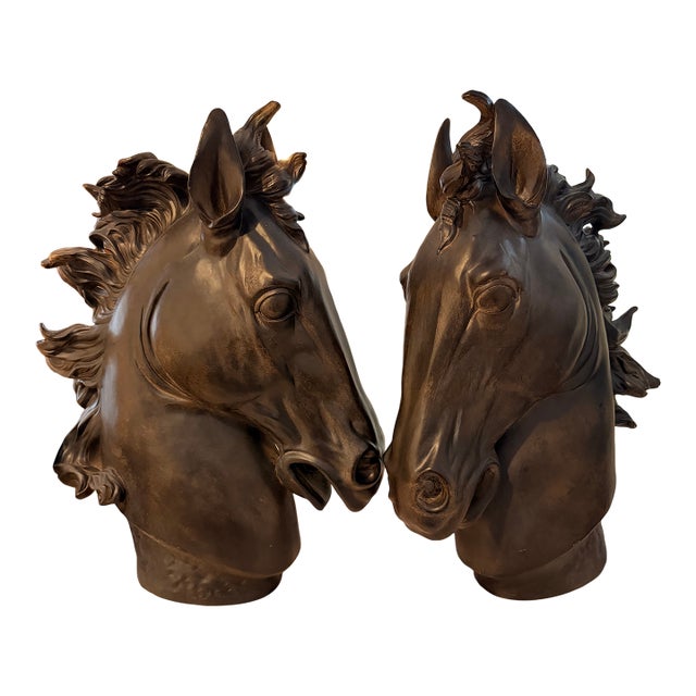 Extra Large Heavy Resin Horse Head Sculptures For Sale