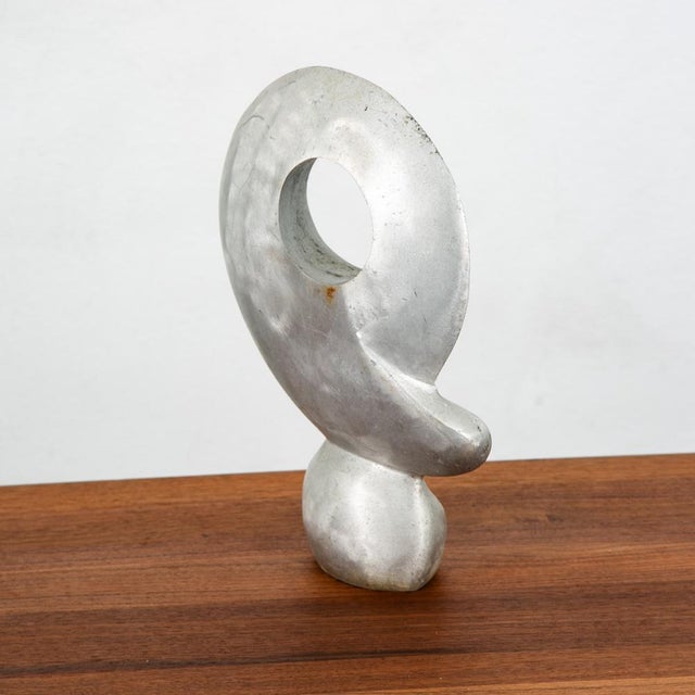1970s Mid Century Modern Sculpture Abstract Form Art Aluminum Metal Sculpture MCM For Sale - Image 10 of 12