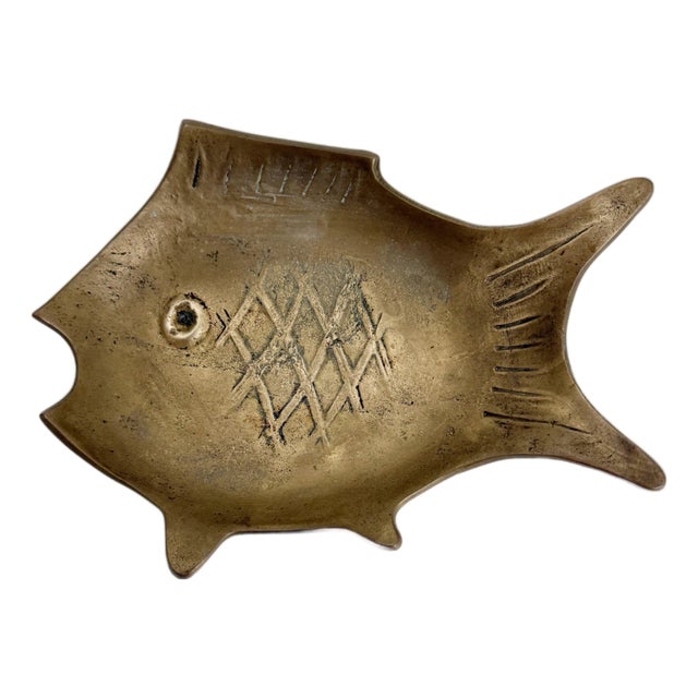 1950s Japanese Brass Fish Dish For Sale