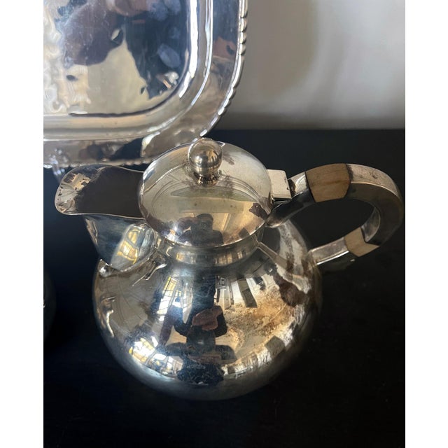 Mexican Modernistic Sterling Silver Tea Coffee Set by Hector Aguilar For Sale - Image 11 of 18