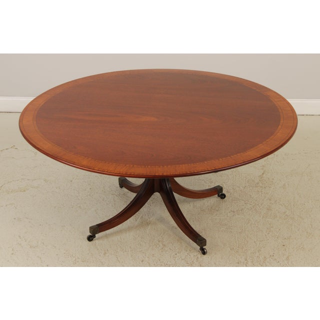 English William Tillman English Round Mahogany Tilt Dining Room Table For Sale - Image 3 of 16
