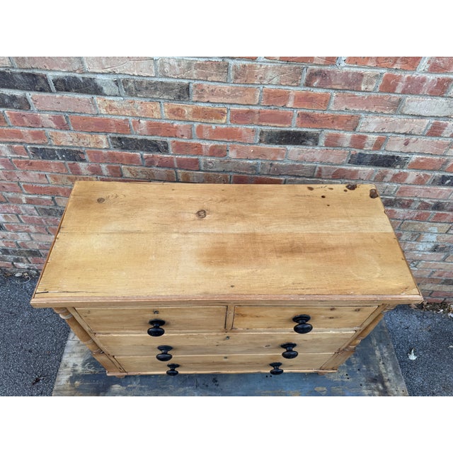 19th Century 2 Over 2 Pine Chest of Drawers For Sale - Image 4 of 11