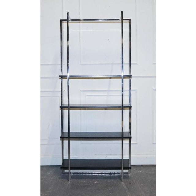 Art Deco Polished Stainless Steel Display Bookcase For Sale - Image 12 of 15