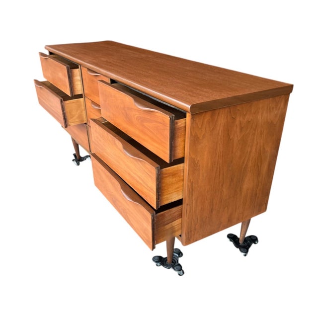 Brown 1960s Danish Modern Walnut Dresser For Sale - Image 8 of 15