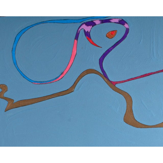 1980s 1981 Signed Abstract Mixed Media Painting by Harry Hilson For Sale - Image 5 of 8