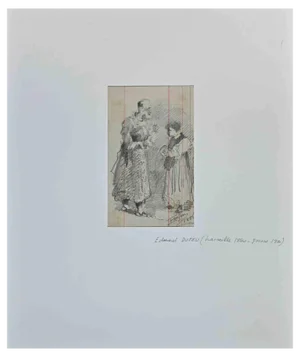 Edouard Dufeu, Men of Church, Drawing in Pencil, 1886