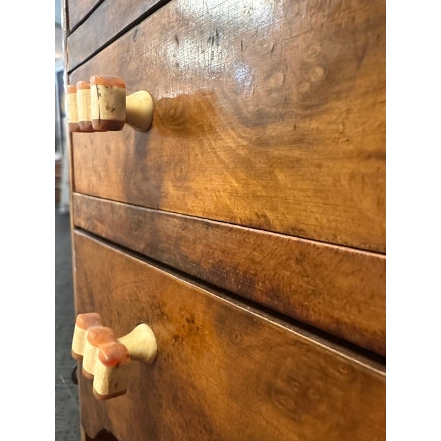 Rare 1930s Art Deco Burlwood Veneer Cutlery Cabinet With Bakelite Knobs For Sale - Image 14 of 16